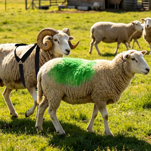 Ram Breeding Marking Harness for Sheep & Goat, 3 Pack Mating Crayon Block - color: Green