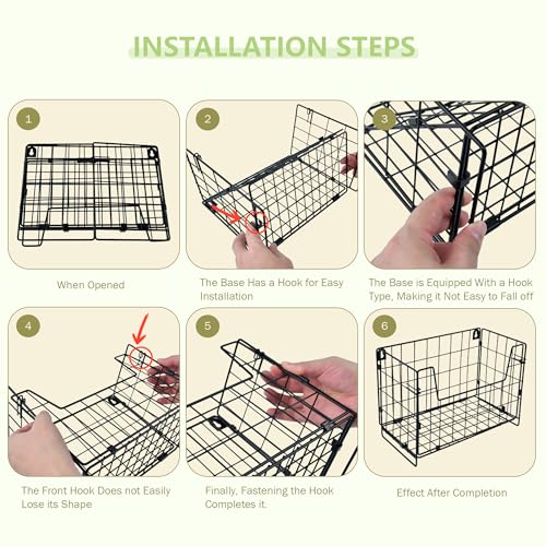 Foldable Rabbit Hay Feeder Metal Wire Guinea Pig Hay Rack Holder for Cage Chew Proof Bunny Hay Dispenser Manager for Chinchillas & Small Pets - Wall Mounted, Hanging or Freestanding (Black)