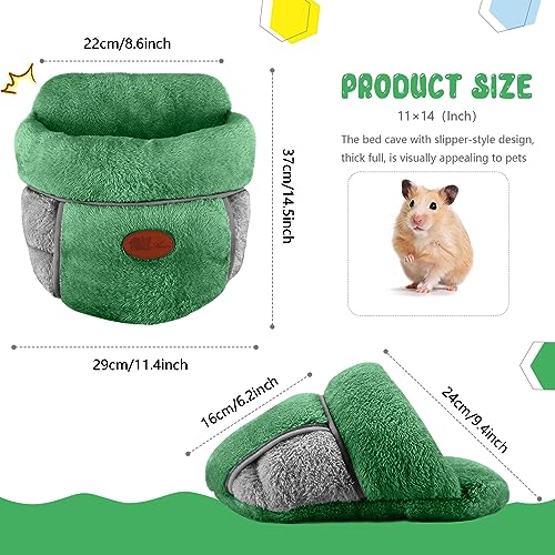 YUEPET Guinea Pig Bed Cuddle Cave, Warm Fleece Hideout, Green - color: Green, size: 1PCS