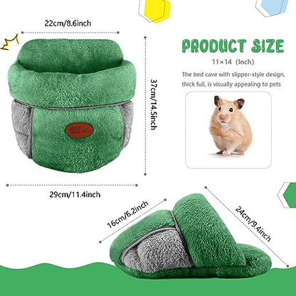 YUEPET Guinea Pig Bed Cuddle Cave, Warm Fleece Hideout, Green - color: Green, size: 1PCS