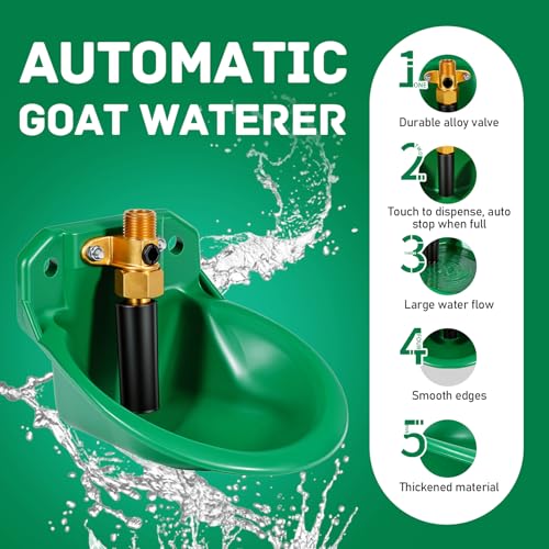 Automatic Goat Waterer Sheep Water Bowl Touch-Activated Waterer | Plastic Animal Livestock Water Dispenser for Goat Sheep Pig Piglet Calf Dog