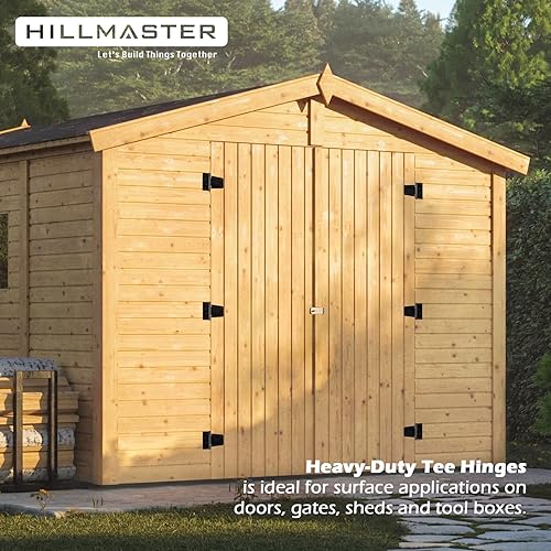 HILLMASTER 3.5 inch Heavy Duty Gate Hinges Fence Door Hinges Durable Gate Strap Hinge for Indoor Outdoor, Gate Hardware Kit for Shed, Wooden Fences, Vinyl Fence Gate, Barn Door, Garage, 6 Pack - size: 6 Pack