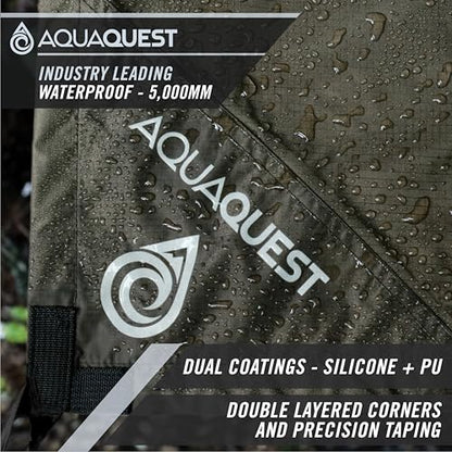 AquaQuest Guide Tarp – Ultralight Waterproof (5,000 mm) Seam-Taped 40D Ripstop Rain Fly for Backpacking, Stealth Camping & Thru-Hiking - color: Olive Drab Kit, size: 10 x 7 ft