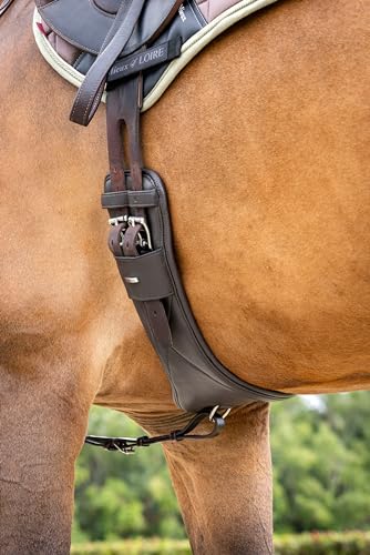 LeMieux Arika Contoured Dressage Girth - Soft Supple Leather - Shaped Around Elbows - D-Ring for Attachments - color: Brown, size: 30"