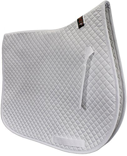 ECP Equine Comfort Products All Purpose English Saddle Pad, Poly-Cotton Top, Brushed Underside, 22"x20", White