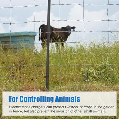 Electric Fence Charger, 5 Mile Electric Fence Energizer,Electric Fence for Preventing Wild Animals Intruding - color: 5 MILE, size: 2/5 MILE SET