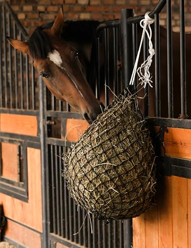 Harrison Howard Slow Feed Hay Net Horse 2 Pcs Horse Feeding Supplies Black 40" Length with 2" Holes