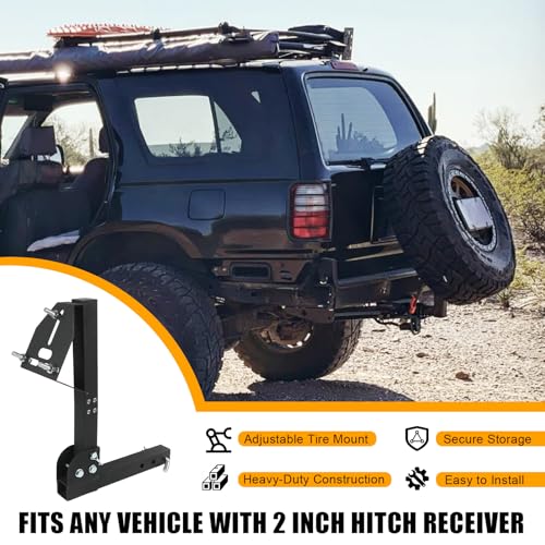 Spare Tire Hitch Mount Compatible with 4 & 5 & 6 Lugs Trailer Wheels