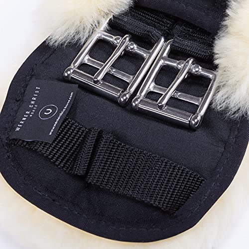 Werner Christ Horse Contour Girth Dressage Anthracite, Made of Real Sheepskin in Black Natural, Size 65cm - color: Black Natural, size: 65cm