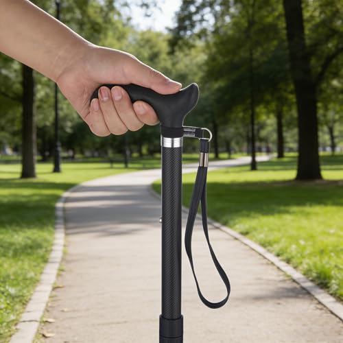 Walking Cane for Men & Women, Zynuhmo Carbon Fiber Canes with Adjustable Height-Lightweight,Ergonomic Handle for Comfortable Grip Walking Stick for Mobility Aid - size: 32''-36'' Adjustable Height
