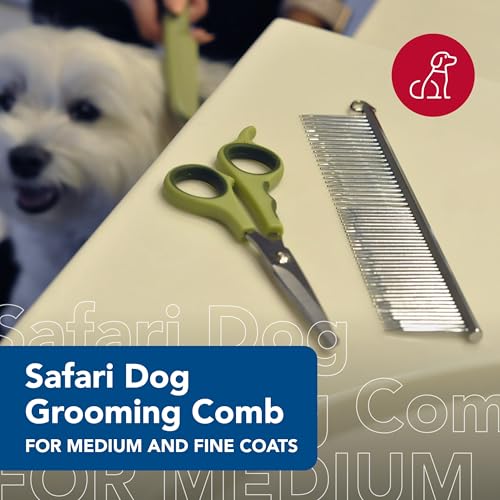 Coastal Pet Safari Dog Grooming Comb for Medium and Coarse Coats - Extra-Long Rotating Teeth - Undercoat Rake for Coarse Coats - 7 1/4" - size: 7-1/4-Inch Large