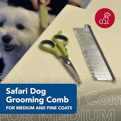 Coastal Pet Safari Dog Grooming Comb for Medium and Coarse Coats - Extra-Long Rotating Teeth - Undercoat Rake for Coarse Coats - 7 1/4" - size: 7-1/4-Inch Large