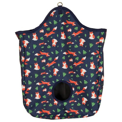 Schneiders Limited Edition Fox Tough Tote Hay Bag for Horses | 2-Flake Capacity | 600D PVC-Coated Polyester | 5" Hay Hole to Minimize Waste
