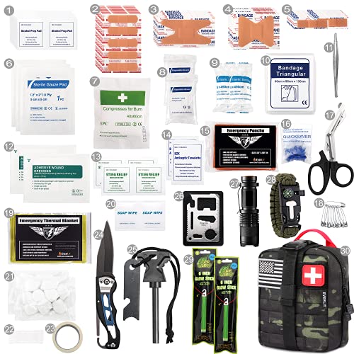 EVERLIT 250 Pcs Survival First Aid Kit - color: Black Camo