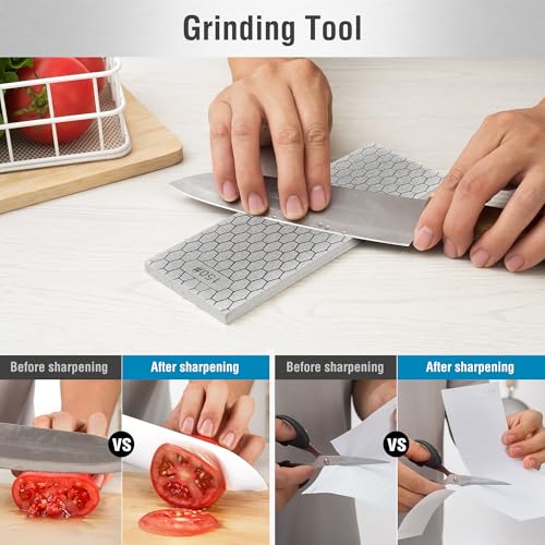 S SATC Diamond Sharpening Stone 2 Side Grit 150/600 Diamond Plate Honing Stone 8-inch Hone Sharpener - style: 150&600Grit