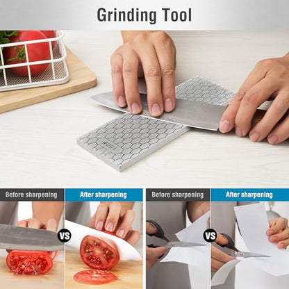 S SATC Diamond Sharpening Stone 2 Side Grit 150/600 Diamond Plate Honing Stone 8-inch Hone Sharpener - style: 150&600Grit