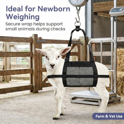 Calf Sling for Weighing Animals, 300 lb Livestock Animal Weighing Sling | Dual-Reinforced Safety Straps, Heavy-Duty, Washable Design For Calves, Lambs, Goats and Small Livestock
