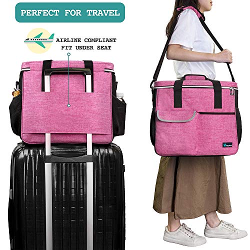 PetAmi Dog Travel Bag Organizer, Pet Supplies Tote Diaper Bag, Pink Large - color: Pink, size: Large - 15.5"L x 9.5"W x 14.0"H