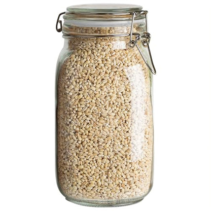 Glass Jar with Airtight Lid 50 oz | Food Storage Jar, Wide Mouth, Leak Proof Kitchen Canister - size: 50 oz