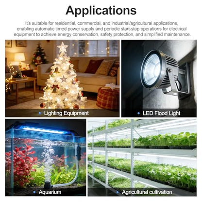 Baomain Time Switch Relay,Digital LCD Programmable Timer,24V DC/AC Input,200-250V 16A Output,28 Programs Daily/Weekly Schedule,CN101A for Lighting and Equipment Control - size: Timer