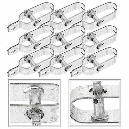 Yardwe Wire Tensioner, 10Pcs Heavy Duty Galvanized Iron Rope Tighteners for Garden Electric Fence and Farm Use, 3 93 X 1 06 X 0 78 Inch, Silver