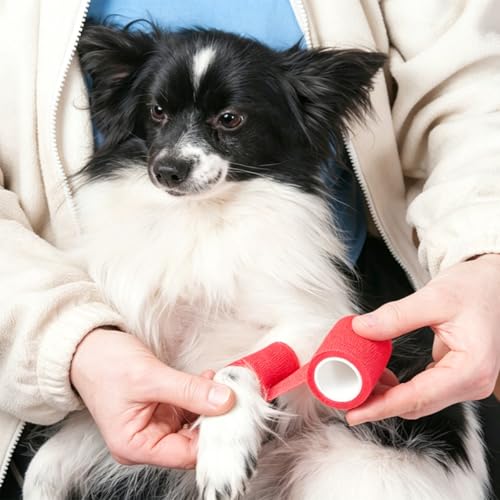 9Pcs Self-Adhesive Cohesive Bandage Wrap Breathable Elastic Tape for Pets, Athletics, Sports, Wrist, Knee, Ankle (Mixed Colors)