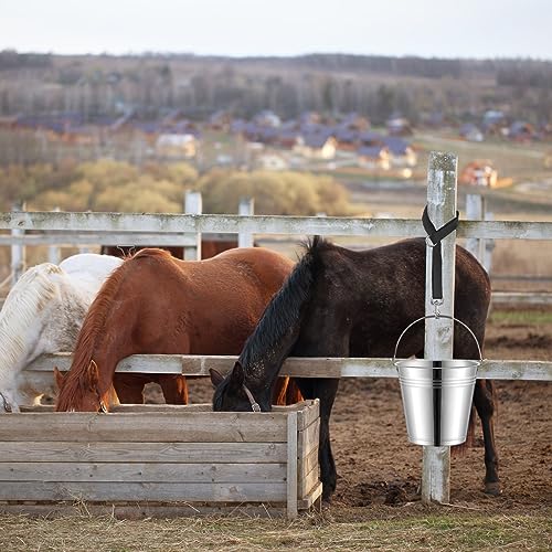 2 Pcs Horse Bucket Strap Hangers,Horse Suppliers Adjustable Nylon Straps for Hay Bag Nets, Outdoor Feeders Heavy Duty Horse Water Feed, Hanging-Pratical and Easy Use(Black) - size: 2 Pack