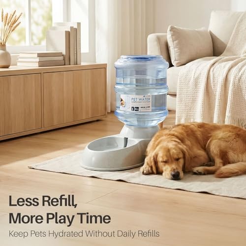 Flexzion Gravity Pet Water Dispenser Drinking Station for Dogs Cats (3 Gallon) Automatic Replenish Waterer for Small Large Breed Dog Cat,Feeding Watering Fountain Supplies Bottle Dish Bowl - size: 3 Gallon