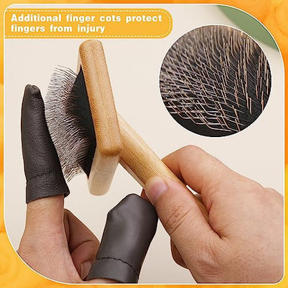 kdafio 2 Pcs Wooden Wool Carders Hand Carders for Wool Needle Felting - color: Color 1,17Pcs
