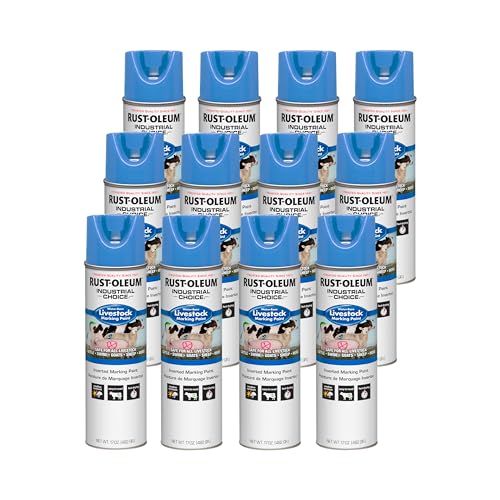 Rust-Oleum Livestock Marking Spray Paint, Fluorescent Blue | 17oz livestock marking paint. Safe temporary marking for cattle, hogs & sheep; bright fluorescent, weather-resistant, easy.