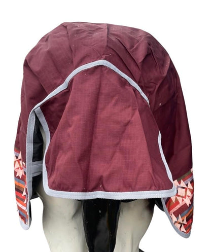 1200 Denier RAIN Sheet | RAINSHEET (Waterproof & Breathable) (Maroon with Aztec Bottom, 80)