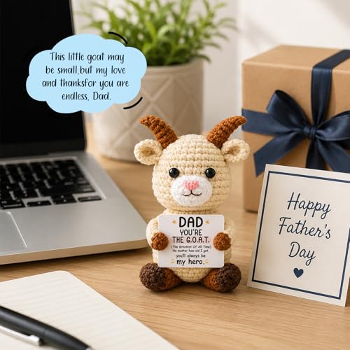 Birthday Gift for Dad Handmade Crochet Goat Mini Funny Cute Small Goat Gift