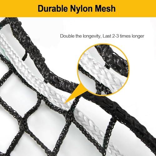 6x6ft Round Bale Hay Net for Horses, Heavy Duty Slow Feed Hay Net with 1.6" Mesh, Black Nylon Hay Feeder for Horses, Cattle, Goats, Includes Free Repair Kit, Reduce Waste - size: 6x6FT