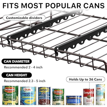 Simple Houseware 3-Tier Stackable Can Organizer Rack Hold 36 Cans, Bronze - color: Bronze