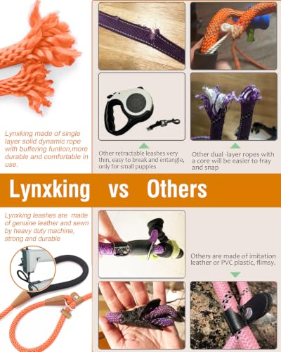 Dog Leash Slip Lead Braided Rope Pet Training Loop Leashes 5ft 6ft 8ft - color: Orange