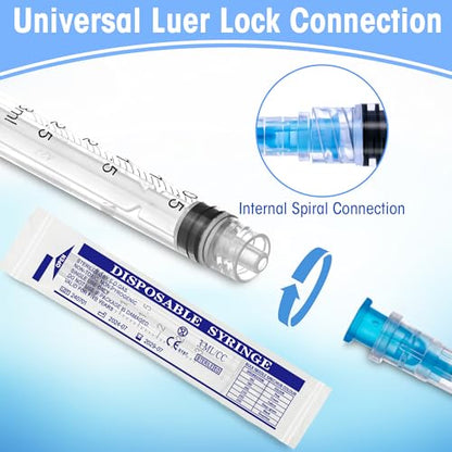 20 Pack 3ml/cc Luer Lock Syringe with Caps, Plastic Syringe without Needle for Liquid, Sterile Individually Wrapped - style: 3mL