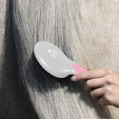 Harrison Howard Horse Mane and Tail Brush - Professional Equestrian Detangler Non-Slip Brush - Pink - color: Pink