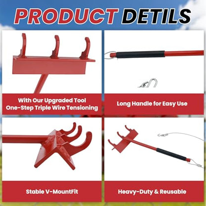 Chain Link Fence Stretcher Tool with 28-Inch Cable