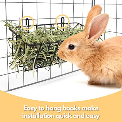 Rabbit Hay Feeder - 2Pcs Metal Hay Holder for Bunny & Guinea Pig