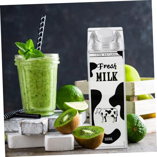 Cabilock Printed Milk Bottle 8.07In Leakproof Milk Storage Container Compact Beverage Jug for Cold Drinks Juice Tea Portable Travel and Refrigerator Use