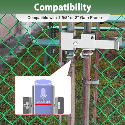 Chain Link Fence Double Gate Latch Strong Arm Double Gate Latch - size: For 1 5/8" thru 2" Gate Frames