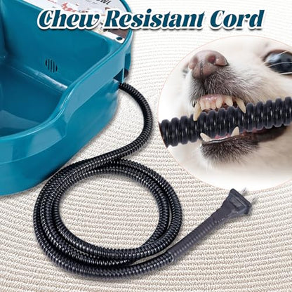 Heated Dog Water Bowl, Auto Filling, 45W, 2L, 55" Chew-Resistant Cord | Float Valve Controlled-Self Filling, Outdoor Water Stays Unfrozen In Winter, Heated Pet Water Dish for Bird Cats Chicken