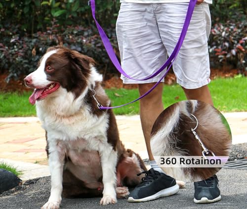 AMAGOOD Dog/Puppy Obedience Recall Training Agility Lead-15 ft 20 ft 30 ft 50 ft Long Leash-for Dog Training,Tie Out,Play,Safety,Camping (15Feet x 1Inch, Purple) - color: Purple, size: 1 Inch x 15 Feet