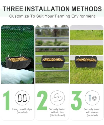 Chicken Feeder, 3 Pack, Black - color: 3 Pack Black
