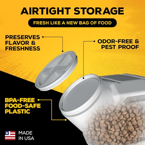 Vittles Vault Airtight Stackable Pet Food Storage Container, Up to 40lbs - size: 40 Pounds