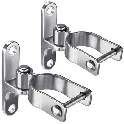 Insaga 2Pack Heavy Duty Wall Mount Gate Hinges, 304 Stainless Steel Chain Link Fence Gate Hinges for Farm, 1-7/8" Pipe Gate Hinge with 5/8" Pin, T-Post Gate Hinge Kit for Wooden & Metal Fence - size: 1-7/8''-2Pack