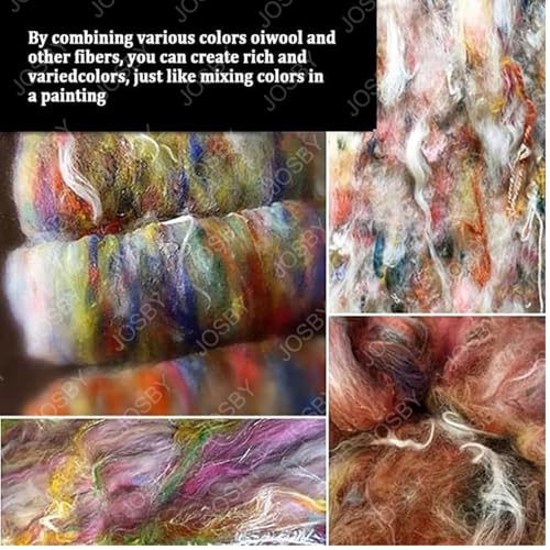 Manual Carder, Hand Crank Wool Combing Machine, Fast Color Mixing, Combing, Spinning, Wool Felt Color Mixer, Fleece Carders, Sheep Fleece Drum Carder, for DIY Craft Make Felt Animals, Handmade