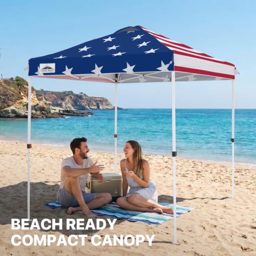 EAGLE PEAK 6.6x6.6 Pop Up Canopy Tent Easy Up Canopy Outdoor, American Flag - color: American Flag, size: 6.6x6.6