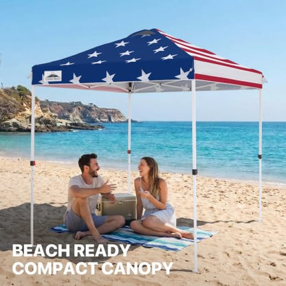 EAGLE PEAK 6.6x6.6 Pop Up Canopy Tent Easy Up Canopy Outdoor, American Flag - color: American Flag, size: 6.6x6.6