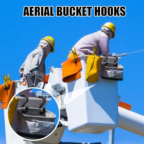 CroBlissful 4 Pcs Lineman Bucket Hooks 2 Inches Truck Blanket Hooks for Aerial Bucket Lip Tool Holders for All Seasons Lineman Accessories, Black 35lbs Working Load Limit - size: 2 Inches